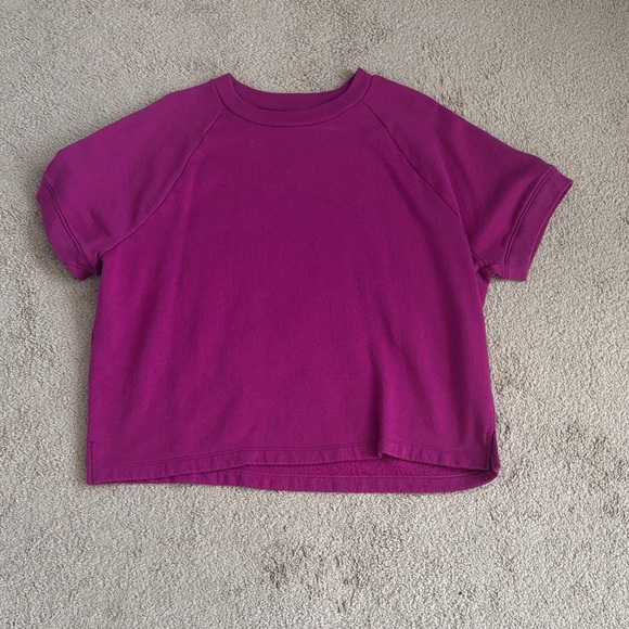 Womens Magenta Short sleeve sweatshirt - Picture 1 of 1
